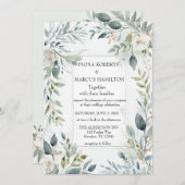 Botanische Rustieke Bloemen Huwelijksuitnodiging Kaart (Voorkant / Achterkant)