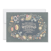 Botanische Rustieke Bloemen Huwelijksuitnodigingen