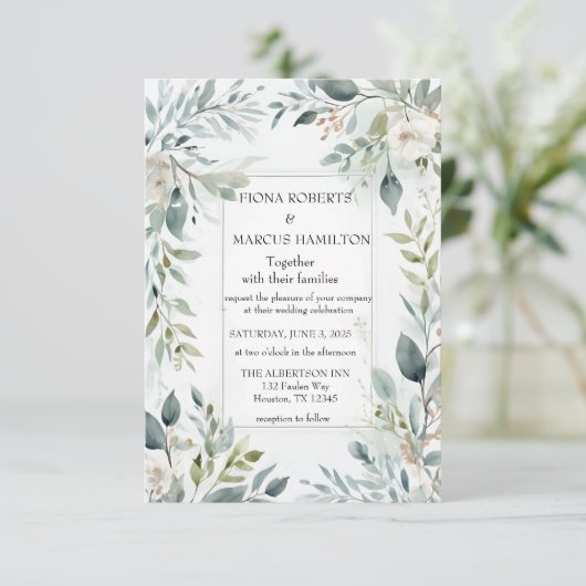 Botanische rustieke bloemen RSVP-kaart RSVP Kaartje (Staand voorkant)