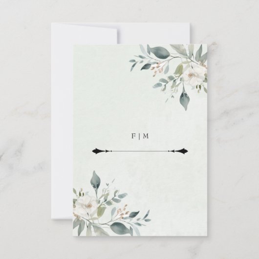 Botanische rustieke bloemen RSVP-kaart RSVP Kaartje (Achterkant)