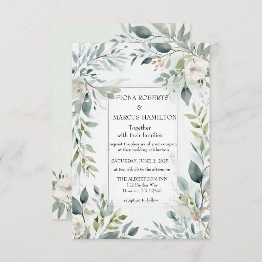 Botanische rustieke bloemen RSVP-kaart RSVP Kaartje (Voorkant / Achterkant)