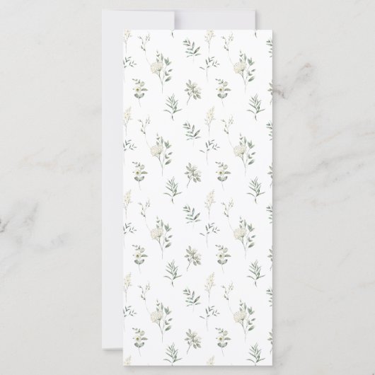 Botanische rustieke bloemenbruiloft menukaarten (Achterkant)