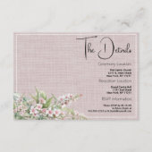 Botanische rustieke blush roze mint floral Details Informatiekaartje (Voorkant)