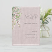 Botanische rustieke blush roze mint floral RSVP Kaart (Staand voorkant)