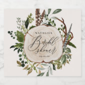 Botanische rustieke boerderij schuur bruidsdouche likeurfles etiket (Enkel label)