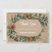 Botanische rustieke bosbloemen Bedankt Kaart (Voorkant)