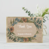 Botanische rustieke bosbloemen Bedankt Kaart (Staand voorkant)