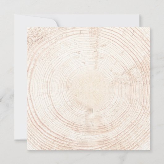 Botanische rustieke bruiloft hout gesneden plak bo kaart (Achterkant)