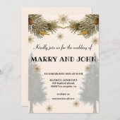 Botanische rustieke dennenbomen elegante winter br kaart (Voorkant / Achterkant)