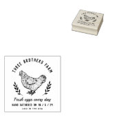 Botanische Rustieke Ei Karton Boerderij Rubberstempel (Gestempeld)