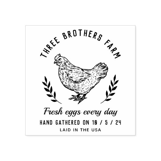  Botanische Rustieke Ei Karton Boerderij Rubberstempel (Afrduk)