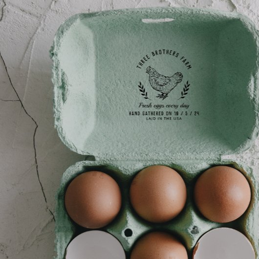  Botanische Rustieke Ei Karton Boerderij Zelfinktende Stempel