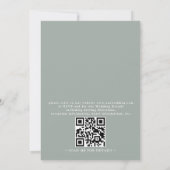 Botanische Rustieke Groene Elegante QR Code Trouwe Kaart (Achterkant)