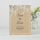 Botanische rustieke ivoor roze mint flora Save The Kaart (Staand voorkant)