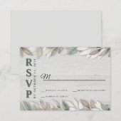 Botanische Rustieke Waterverf Bladeren Bruiloft RS RSVP Kaartje (Voorkant / Achterkant)
