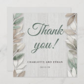 Botanische rustieke Waterverf bruiloft bedankkaart (Voorkant / Achterkant)
