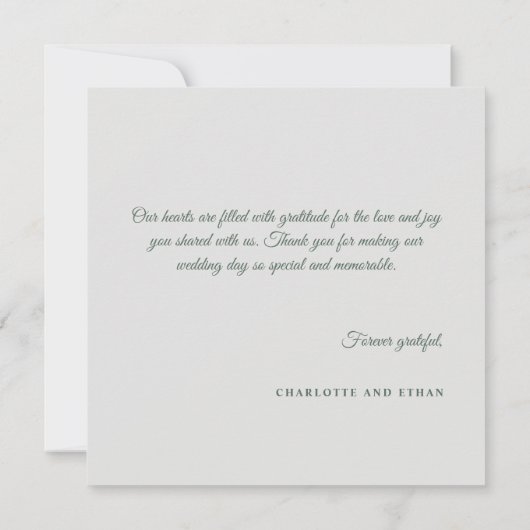 Botanische rustieke Waterverf bruiloft bedankkaart (Achterkant)