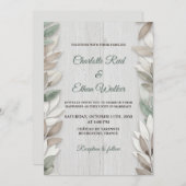 Botanische rustieke Waterverf huwelijksuitnodiging Kaart (Voorkant / Achterkant)