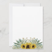Botanische rustieke zonnebloem Waterverf bruiloft Kaart (Achterkant)