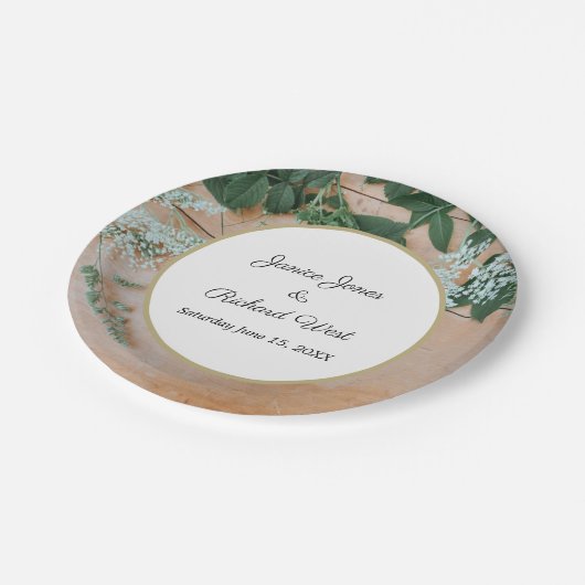 Botanische Rustisch Gold Lijst - Aangepast huwelij Papieren Bordje (Gekanteld)