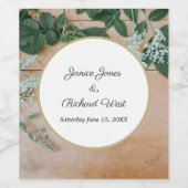 Botanische Rustisch Gold Lijst - Aangepast huwelij Wijn Etiket (Enkel label)