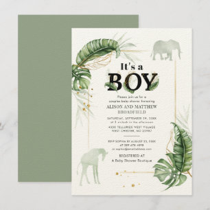 Botanische Safari Olifant Giraffe Jongen Baby Show Kaart