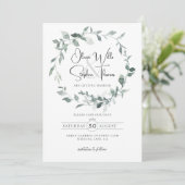 Botanische sage Dusty Green Greenery bewaar de dat Kaart (Staand voorkant)