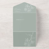 Botanische Sage Green All-in-One Weddenschap All In One Uitnodiging (Buitenkant)