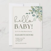Botanische sage Green Hallo Baby Baby shower Kaart (Voorkant)