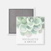 Botanische sage Green Succulent Wedding Favor Magneet (Voorkant / Achterkant)