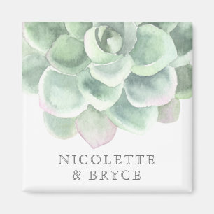 Botanische sage Green Succulent Wedding Favor Magneet