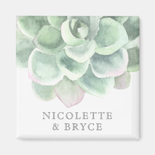Botanische sage Green Succulent Wedding Favor Magneet (Voorkant)