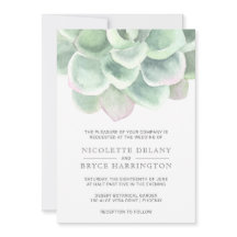 Botanische Sage Green Waterverf Succulent Wedding