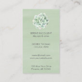 Botanische Sage Green Waterverf Succulerend vertic Visitekaartje (Achterkant)