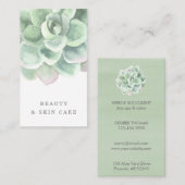 Botanische Sage Green Waterverf Succulerend vertic Visitekaartje (Voorkant / Achterkant)