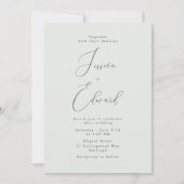 Botanische Sage Green Wedding Invitation Kaart (Voorkant)