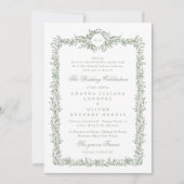 Botanische Sage Groene Classic Bladderachtige lijs Kaart (Voorkant)