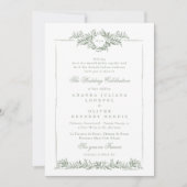 Botanische Sage Groene Classic Bladderige lijst br Kaart (Voorkant)