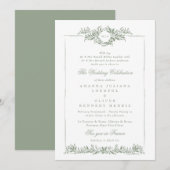 Botanische Sage Groene Classic Bladderige lijst br Kaart (Voorkant / Achterkant)