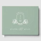 Botanische Sage Monogram Crest Gastenboek (Voorkant)