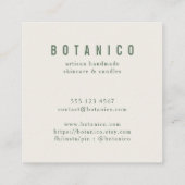 Botanische sage van Cream Floral Simple Classy Vierkante Visitekaartje (Achterkant)