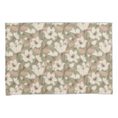 Botanische salie groen beige lelie bloemenpatroon kussensloop (Voorkant-Rechts)