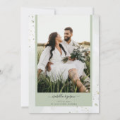 Botanische salie groenblijvende bladeren rustiek m save the date (Achterkant)