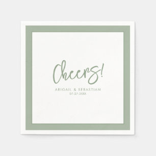Botanische Salie Groene Cheers Toast Cocktail Servet