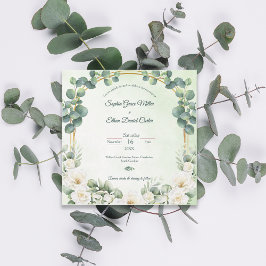 Botanische Salie Groene Eucalyptus Trouw Uitnodigi