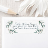 Botanische salie Waterverf Wispy Leaves Etiket (Insitu)