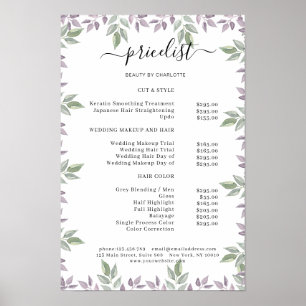 Botanische Salon prijslijst Poster