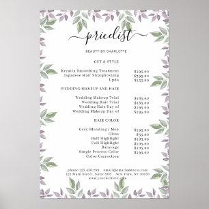 Botanische Salon prijslijst Poster