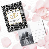 Botanische Save the Date Zwart Wit Huwelijksthema Briefkaart