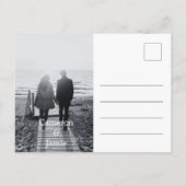 Botanische Save the Date Zwart Wit Huwelijksthema Briefkaart (Achterkant)